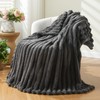 Wajade Fluffy Flannel Blanket Faux Fur Bed Throw Super Soft