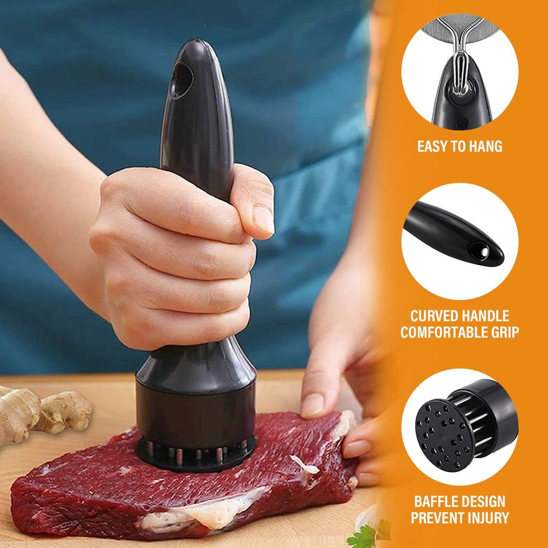 Nizirioo Stainless Steel Meat Tenderiser Dishwasher Safe Kitchen Utensils: Double-sided