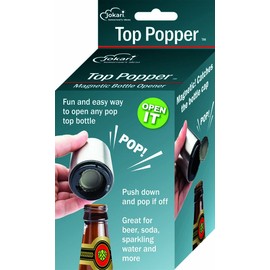 Jokari Magnetic Automatic One Handed Bottle Top Pop Opener. Easily Open Any Pry Top Beverage Without Damaging the Cap With 1 Push Single Handedly. Perfect Bar Accessory for Beer and Gadget Lovers (1)