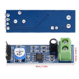 5Pcs Audio Amplifier Module, 200 Times Gain 5V-12V Lm386 Audio Power Amplifier Board 4 X 1.3cm With Terminal Blocks, for Arduino Ek1236 L1P8