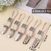 Luxiremi 5 Pcs Hanging Tea Towels Clip, Brackets-Braided CottonTowel Clips