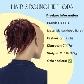 CAISHA Jumbo Haarteil Haargummi Dutt Flora Hochsteckfrisuren Brautfrisuren Natürlich Gewellt Unordentlich DM17cm Rot Dunkelbraun Mix G28F