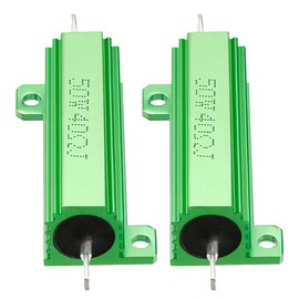 YOKIVE Pack of 2 Aluminium Housing Resistor, Office LED Converter, Replacement Wire-Wound Resistor, Great for Daily Use (Green, 50 W, 40 Ohm)