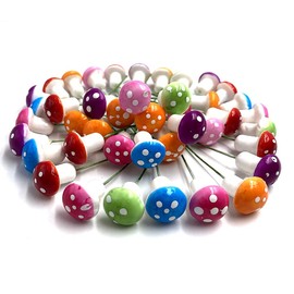 Aliotech 50 Pieces Assorted Color Mini Mushroom Miniatures Artificial Garden Fairy Bonsai Plant Pot Resin Craft Decoration for Home DIY Micro Landscape Decor (Assorted Color)