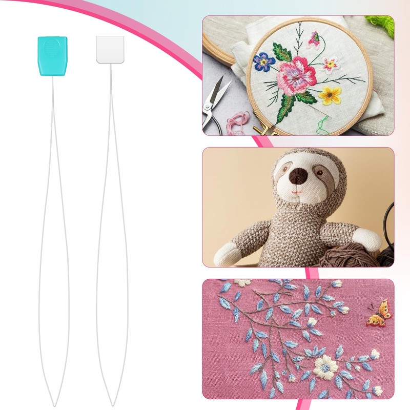 10 PCS Punch Needle Threader 7.87 Inch Long Threader for