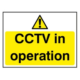 Pack of 2 Warning CCTV in Operation Surveillance Signs Stickers Safety Business Camera 150mm by 100mm