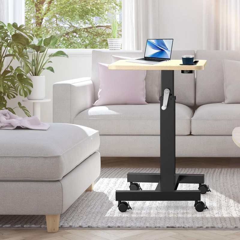 WNJQBY Mobile Computer Desk,Mobile Standing Desk with Wheels, Elevating Table,Lift
