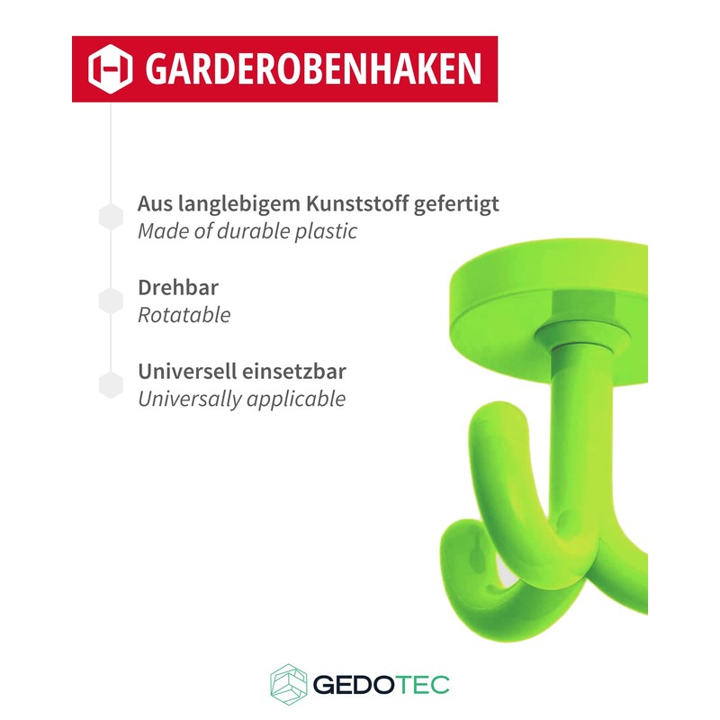 Gedotec Ceiling hook made of plastic, KITA, 1 piece rotating
