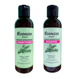 ROONZER Rosemary Infused Shampoo & Conditioner Set | Deep Cleanser + Intense Hydration | Strengthening Formula for All Hair Types | Sulfate-Free & Nourishing 150ML 2pcs