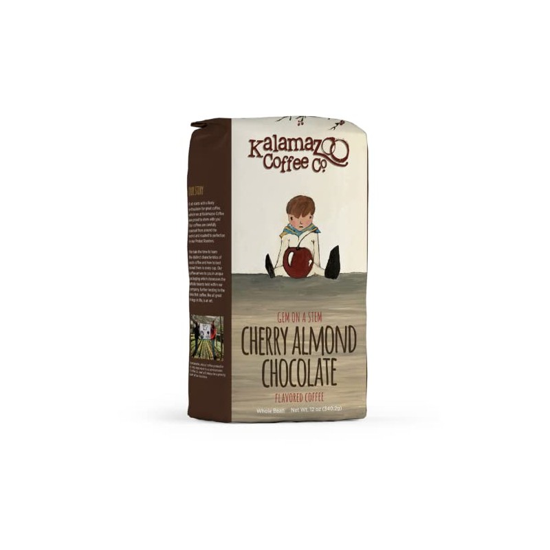 KALAMAZOO COFFEE COMPANY Cherry Almond Chocolate Whole Bean Coffee -