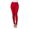 High Waisted-Rise Colored Stretch Skinny Destroyed Ripped Distressed Jeans for