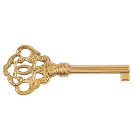 Solid Brass Skeleton Key for Grandfather Clock Doors, Cabinet Doors, Dresser Drawers, Desk - Antique, Vintage, Old Furniture | UA-55SK (1)