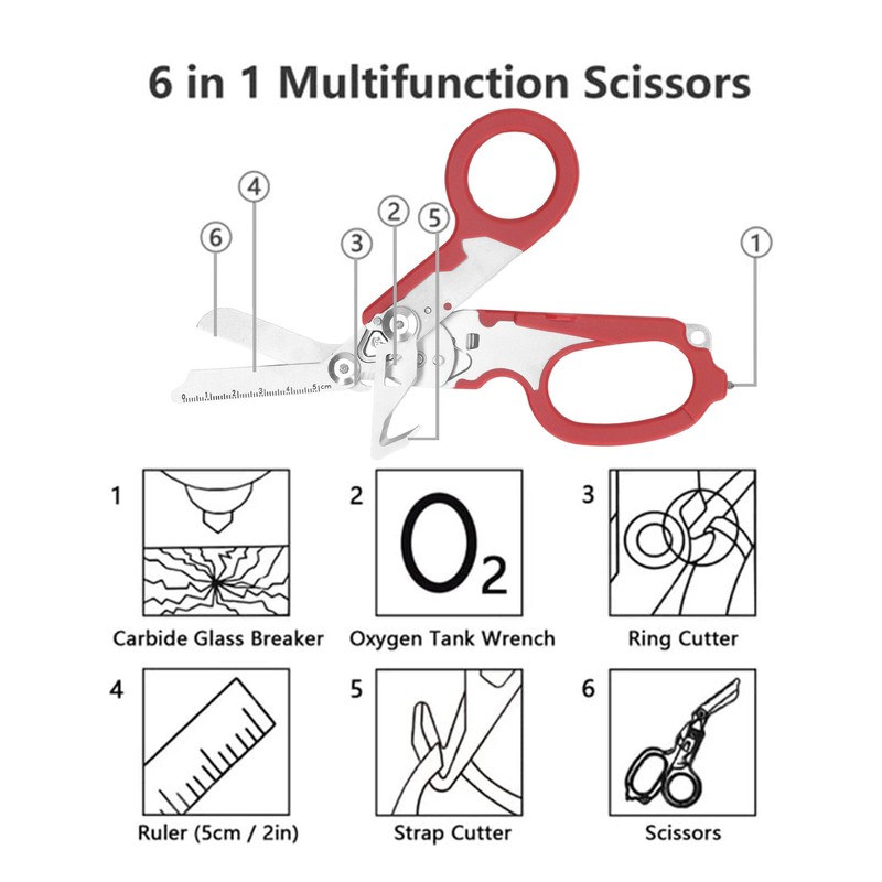 Folding Scissors Stainless Steel Clear Scale Wind Breaker Cutter Wrench
