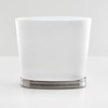iDesign Small Bathroom Trash Can-Set of 2-Frost/Brushed Nickel Gina Oval