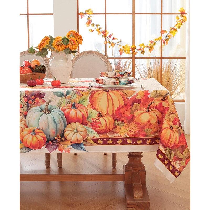 Honellaty Thanksgiving Tablecloth for Rectangle Tables, 60 x 84 Inch