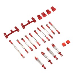 ZAWELIYO Shock Absorber Set for WPL C24 C14 C14K C24K Remote Control Car, Aluminum Alloy RC Car Pull Rod Upgrade Spare Parts Pro RC Replacement Part (Red)