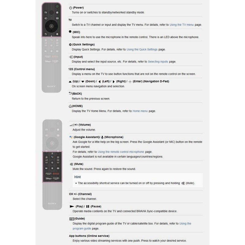 NTQinParts Voice TV Remote Control Controller Replacement for Sony XR-77A95L