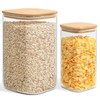 ComSaf Glass Pantry Storage Containers, 156/51 oz Large Square Flour