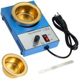 Solder Pot 250W 110V For Electrical Soldering Melt Various Metals Include 2 Pots & 1 Scraper for Welding and Soldering Bath
