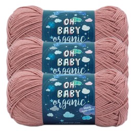Lion Brand Yarn Oh Baby - Paquete de 3 hilos para bebés, color rosa
