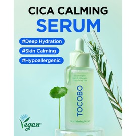 TOCOBO Cica Calming Serum – Korean Vegan Soothing Face Serum with Cica, Tea Tree & Hyaluronic Acid – Lightweight Hydrating Formula for Sensitive Skin, 24-Hour Moisture, Non-Greasy, 1.01 fl.oz.