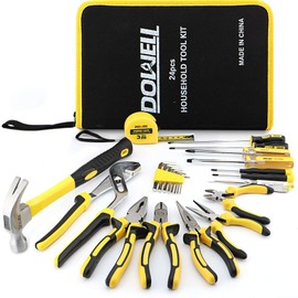 DOWELL 24 pcs Homeowner Tool Set, Home Repair Hand Tool Kit
