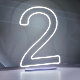 LED Neon Signs Number 2 Birthdays Decor Neon Lights Party USB Plus Battery Case Light up your baby's birthday with our Neon Number Two Sign (Number 2)