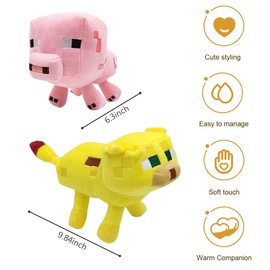 MIFKLMV Mine craf Pig Plush Toy,Cute TNT Simulation Game Plushies Stuffed Doll,Stuffed Animal Plush Toy ，Inspired by Video Game Theme Doll, Collectible Toy Gifts for Kids & Fans