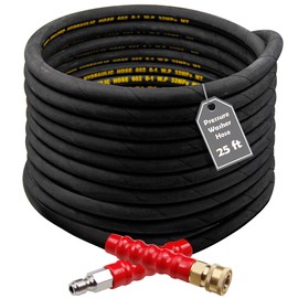 Twinkle Star 25FT Pressure Washer Hose with 3/8 Inch Quick Connect, High Tensile Wire Braided Power Washer Hose, 4000 PSI