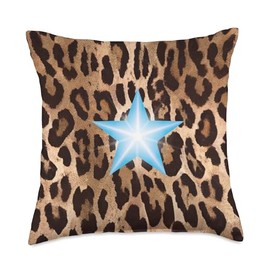 Cheetah Star Animal Print Girl Cheetah Fur Pattern Cute Throw Pillow