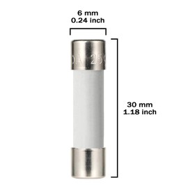 AUKENIEN 6 x 30 mm slow ceramic fuses 15 value T 0.5A 1A 1.6A 2A 2.5A 3A 3.15A 4A 5A 6.3A 8A 10A 12A 15A 20A 250V Carrying Ceramic Fuses Assortment Kit