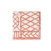 Caspari Bamboo Screen Coral Paper Linen Dinner Napkins - 12