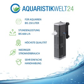 AquaOne Aquarium Filter CHJ-602 I Internal Filter for Aquariums up to 250 Litres I Pump with 600 L/h Flow I Aquarium Filter for Freshwater and Saltwater Basins