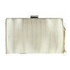 Girly Handbags Ladies Compact Satin Stripe Clutch Bag, gold