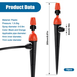 VooGenzek 10 PCS Adjustable Drip Emitters Water Irrigation Drippers Kit, Adjustable Irrigation Drippers Sprinkler Emitter 2 In 1, 360 Degree Water Flow Drip Irrigation System, with Lock Buckle