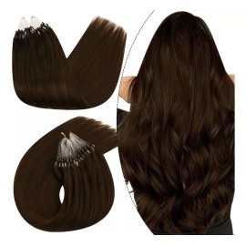 Ugeat Extensiones Cabello Real 16in 50pz 50gr Marrón Oscuro