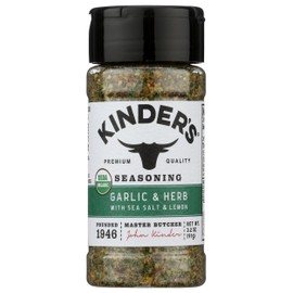 KINDERS Organic Garlic Herb Sea Salt & Lemon Seasoning, 3.2 OZ