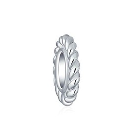Spacer Bead Charm for Bracelet Twisted Cable Beaded Ball 925 Sterling Silver