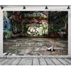 BELECO Grunge Graffiti Wall Photography Backdrop Fabric 10x8ft Urban Street