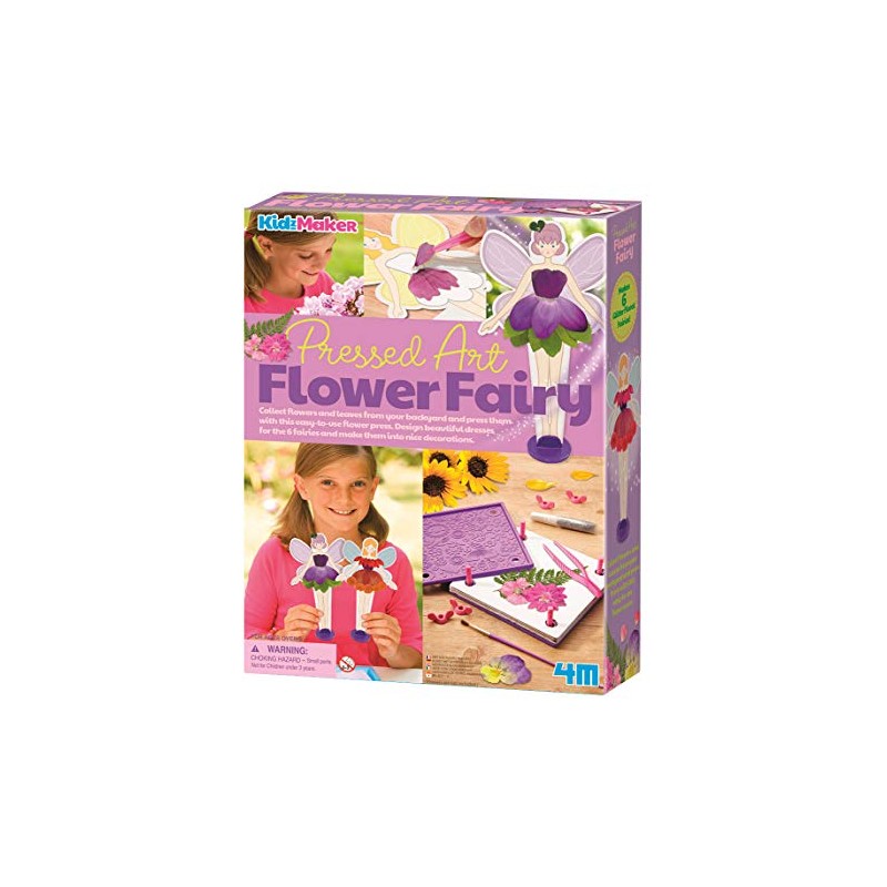 4M Kidzmaker Pressed Art Flower Fairy Kit, Multi, Model:3831