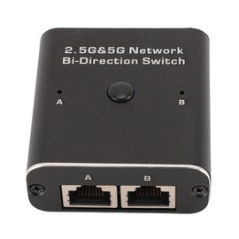 2.5G 5G Network Bidirection Switch 2 in 1 Out Or 1 in 2 Out Two Way 2 Port RJ45 Internal External Networking Switcher Adapter Easy to Carry