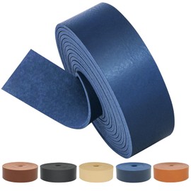 ABIDISO Faux Leather Strap 1 Inch Wide 90 Inches Long Leather Strip, Soft Leather for DIY Craft Projects, Leather Belt Strips, Hobby Workshop - Blue