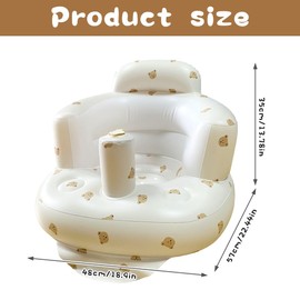 LYPPUL Inflatable baby seat, baby seat aid, baby floor seats for ride-on, portable inflatable baby seat, PVC baby bath chair seat for toddlers from 3-36 months for learning to sit
