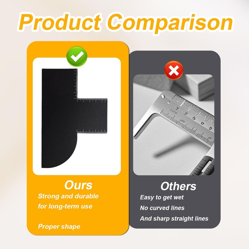 Lyreh Hairdressing Improvement Card, Reusable Hairline Shaping Tool with Measuring