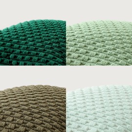 OTOSTAR Set of 4 Dark Green Soft Corduroy Decorative Throw Pillow Covers 16x16 Inch Square Striped Boho Pillow Cases for Sofa Couch Bedroom Living Room Patio Farmhouse Modern Home Decor Cushion Cover