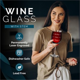 shop4ever Bad Assy Sassy Classy Pour Line Engraved Stemmed Wine Glass 16 oz. Gift for Her