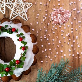 1000 Pcs Rose Gold Heart Confetti Valentines Decorations Romantic Table Decorations Love Hearts Table Confetti for Wedding Day,Anniversary,Metallic Foil Heart Confetti