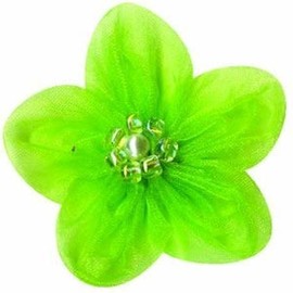 Bazzill Basics Paper 2-inch Netting Flower, Pack of 2, Lemon Lime