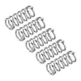 sourcing map Compression Spring, 5Pcs 304 Stainless Steel, 12mm OD, 1.6mm Wire Size, 30mm Free Length, Silver Tone