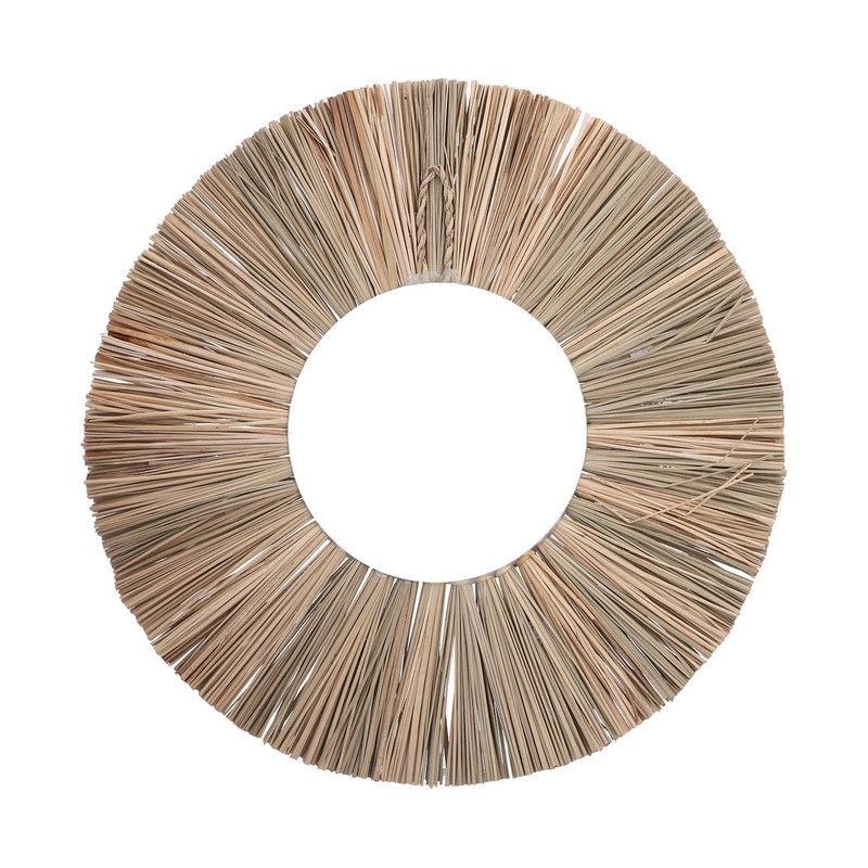 Wall Mirror Make Up Tapestry Decorative Grass Woven Round Hanging